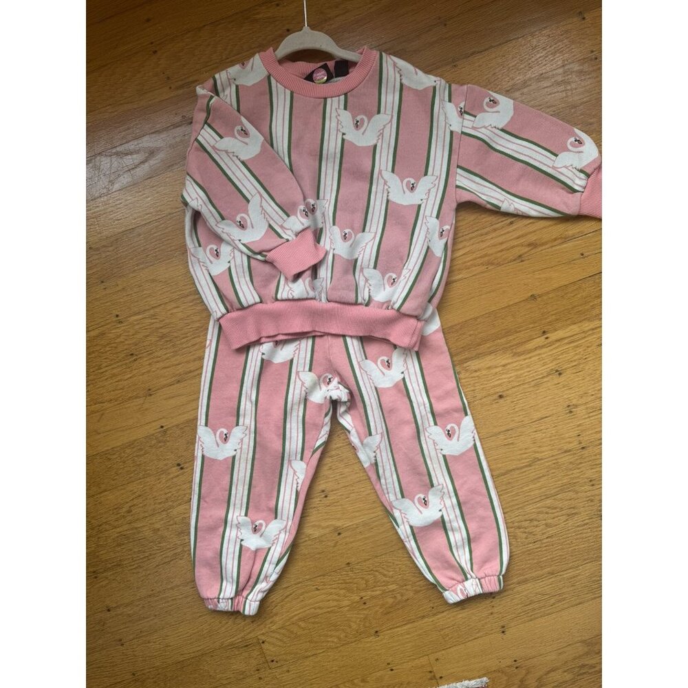Mini Rodini swan sweatsuit